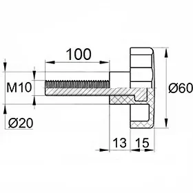 Фиксатор d60мм М10х100, черный