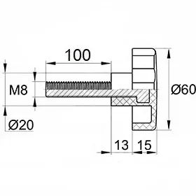 Фиксатор d60мм, М8х100, черный