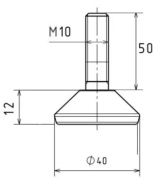 Опора резьбовая ОР40-10х50 декоративная, черная