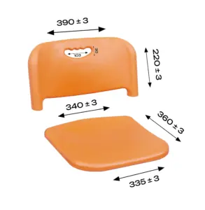 Комплект Aero спинка, сиденье 360*340, цвет желтый Ral1018