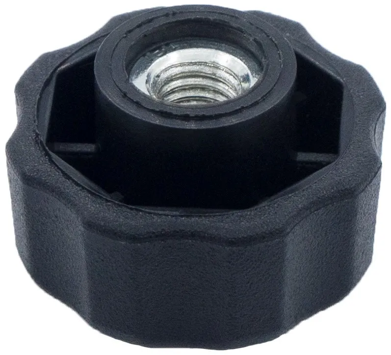 Барашек 25мм, М6 (комплект), с 2 гайками, черный