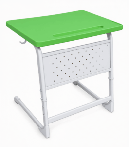 Столешница парты одноместная, эргономичная, пенал, глуб. 500 шир. 700,цвет салат