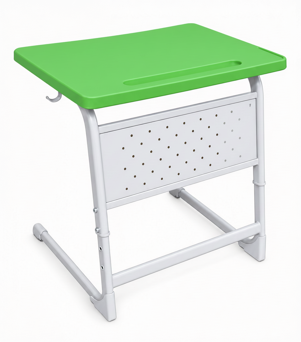 Столешница парты одноместная, эргономичная, пенал, глуб. 500 шир. 700,цвет салат