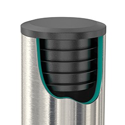 Заглушка d26,9мм с тонкой шляпкой, черная, серия М